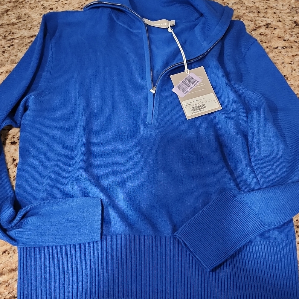 EVERLANE - Ladies Lapis Blue Half-Zip Sweater Size S